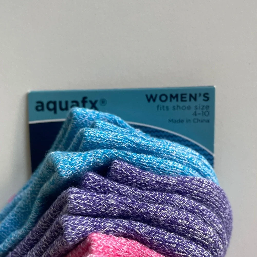 GOLDTOE All Pro Socks No Show 6 Pair Pack AquaFX Athletic Athleisure Pink Blue